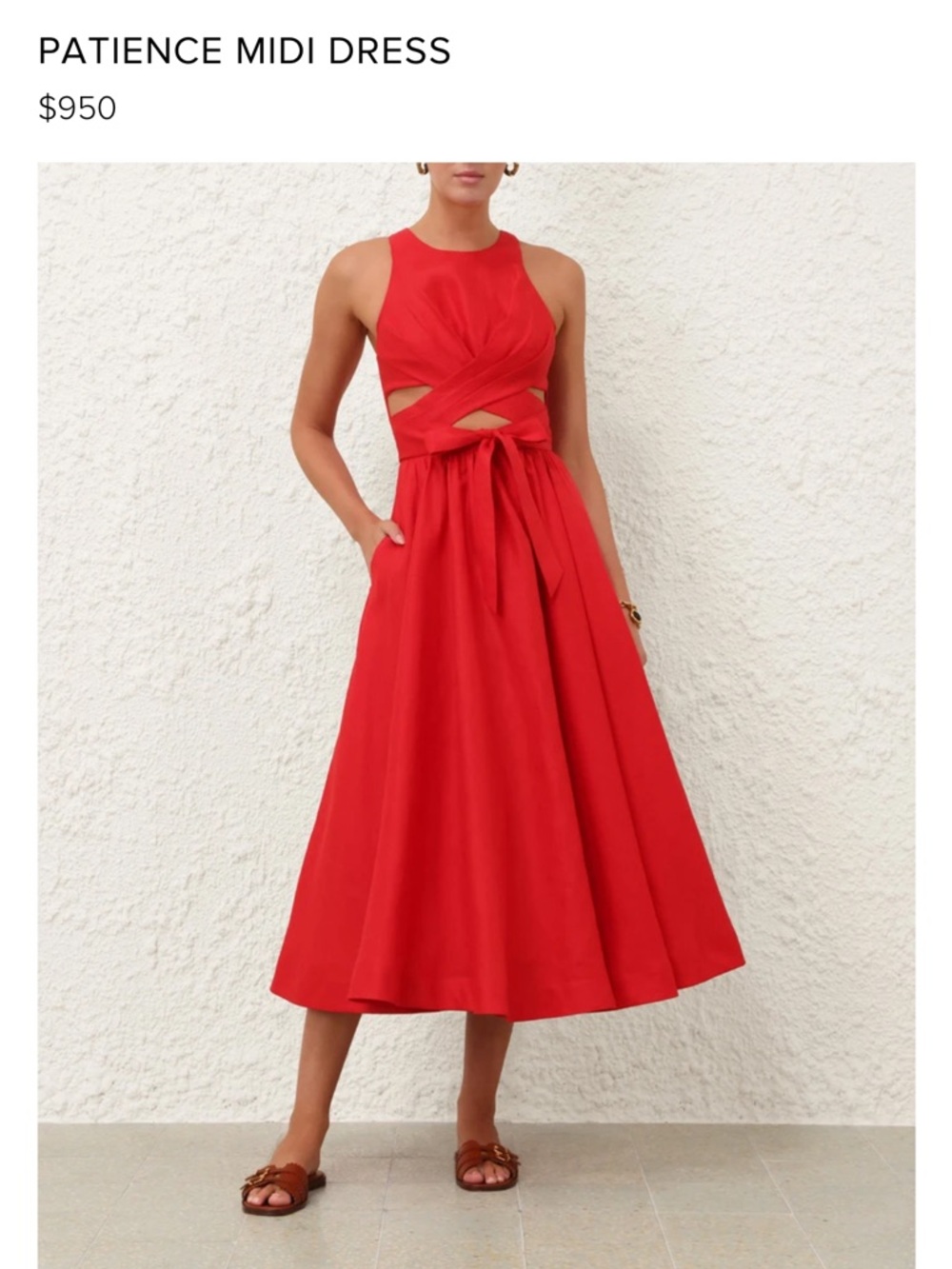 Zimmerman Midi Dress - Red